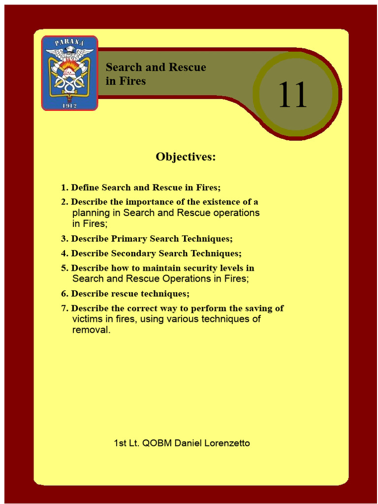 Search and Rescue Techniques in Fires | PDF | Firefighter | Firefighting