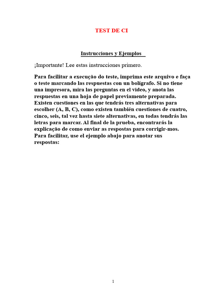 TEST DE CI | PDF