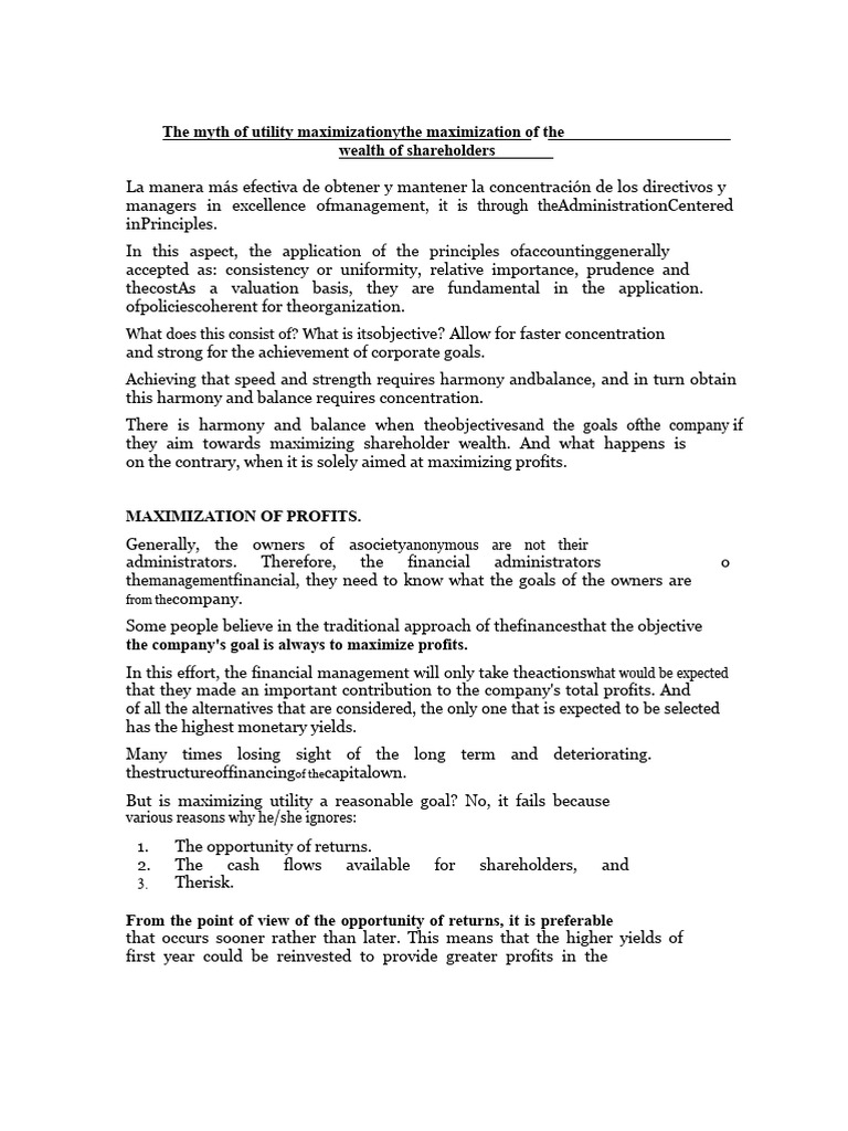 Debunking Profit Maximization Myths | PDF | Dividend | Stocks