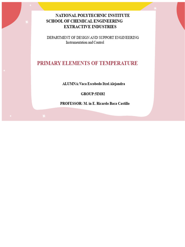 Primary Elements of Temperature Explained | PDF | Thermocouple ...