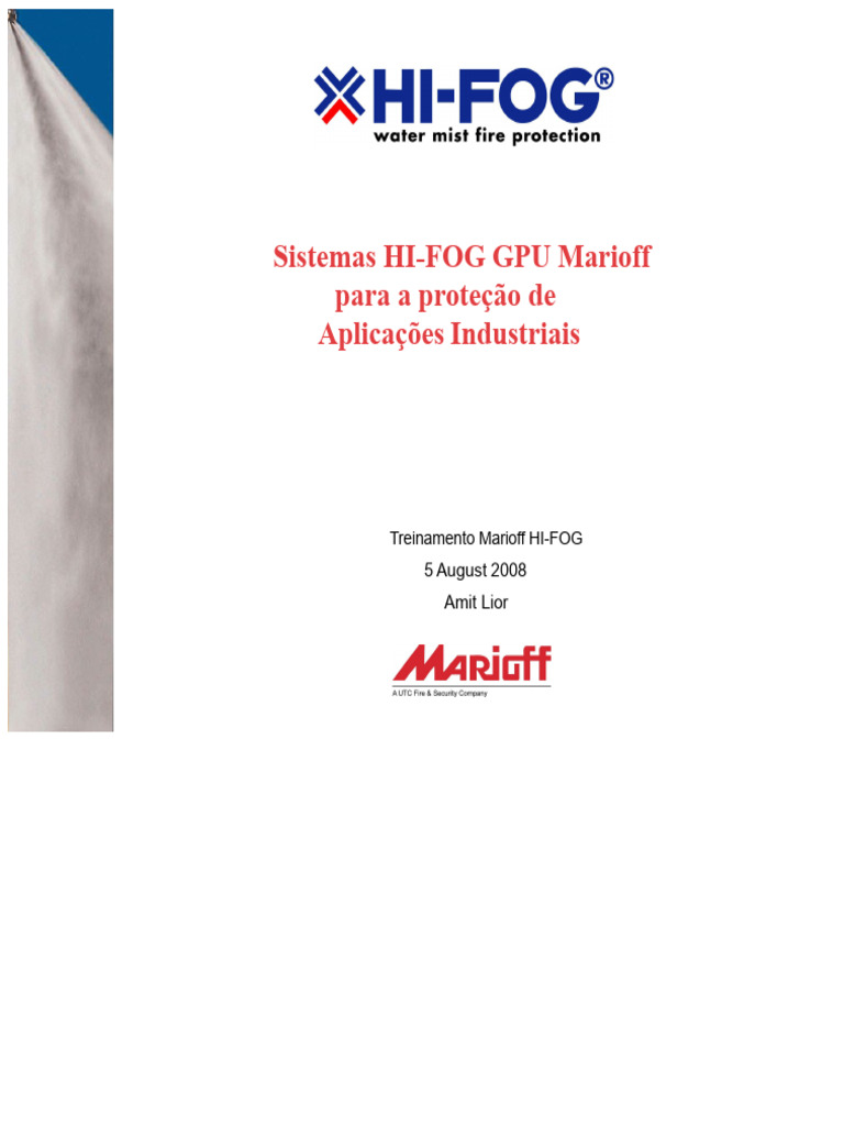 Sistema de Proteção HI-FOG GPU Marioff | PDF | Válvula | Motores