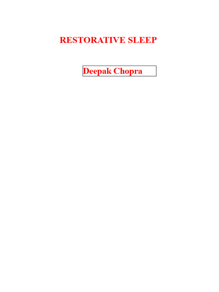 Understanding Restorative Sleep | PDF | Sleep | Insomnia