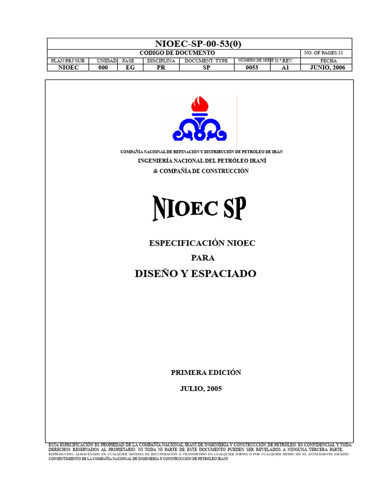 NIOEC-SP-00-53 | PDF | Bomba | Tubería (transporte de fluidos)