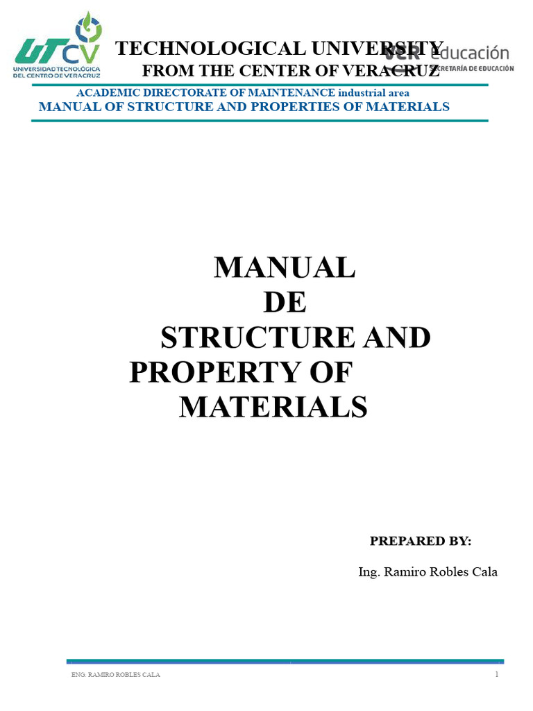 Structure and Properties of Materials Manual | PDF | Chemical Bond ...