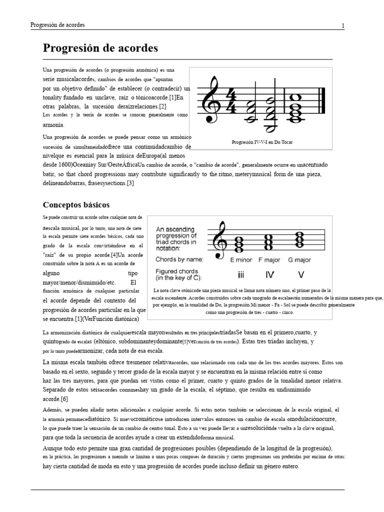 Progresiones de Acordes en Música | PDF | Acorde (Música) | Escala (música)