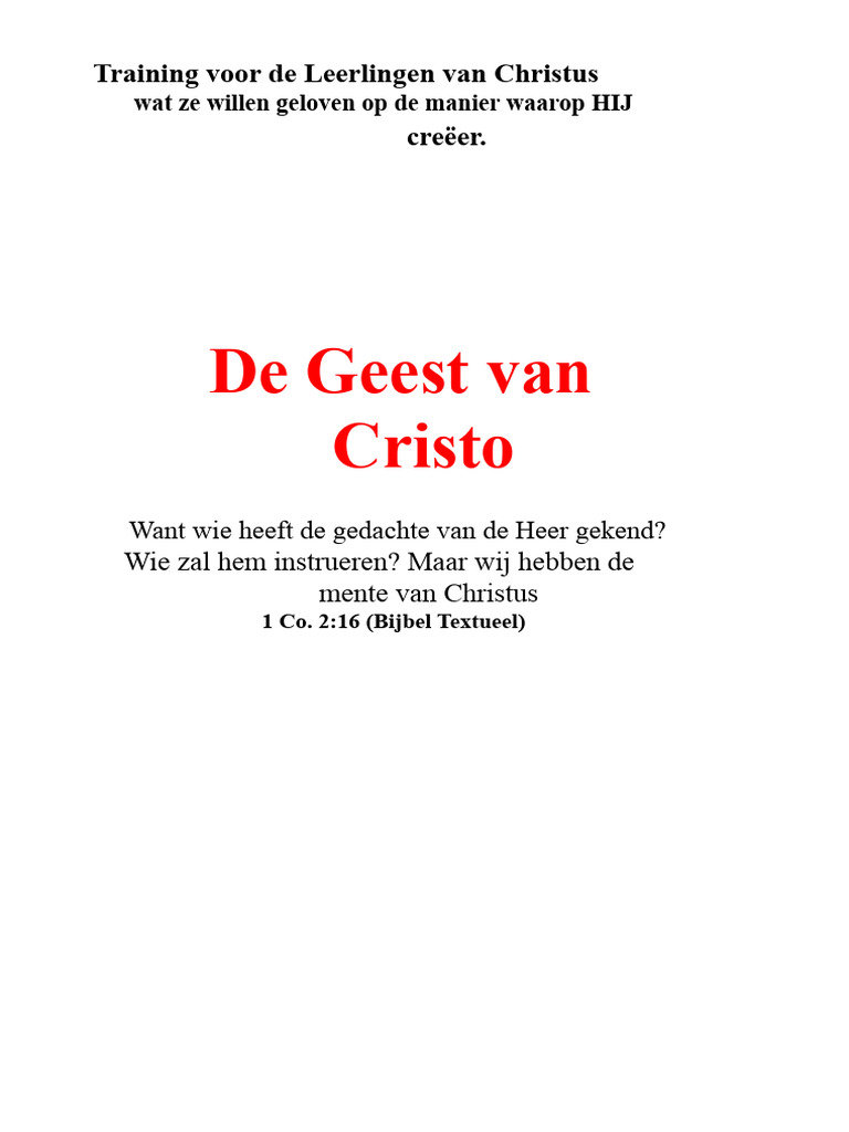 De Geest Van Christus | PDF