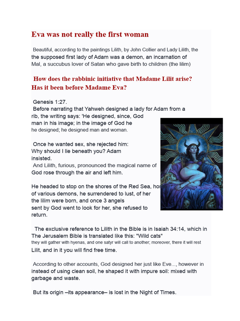 LILITH | PDF | Lilith | Adam