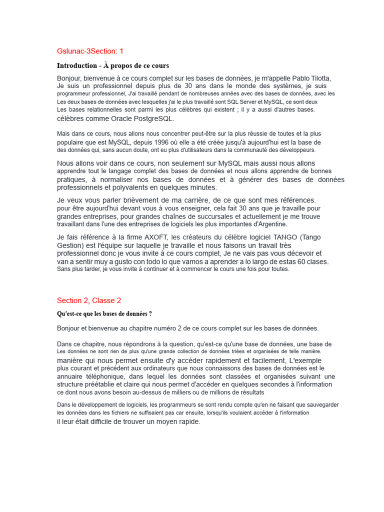 Introduction aux bases de données MySQL | PDF | Bases de données | MySQL