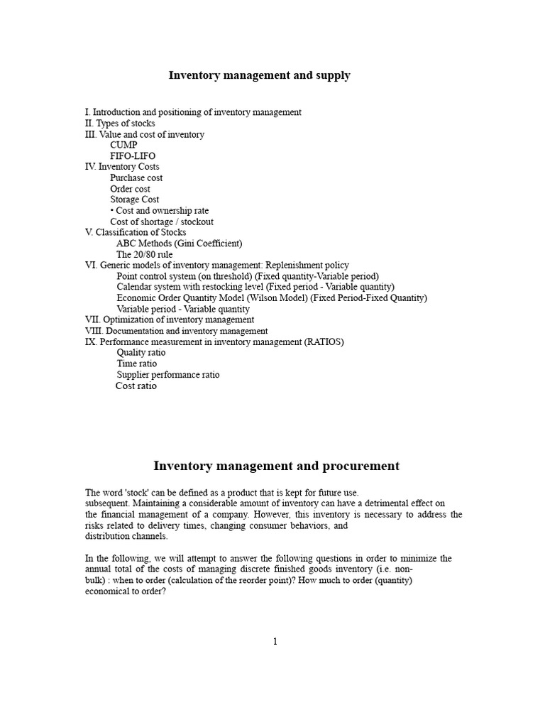 Inventory Management Strategies Explained | PDF | Inventory | Gini ...