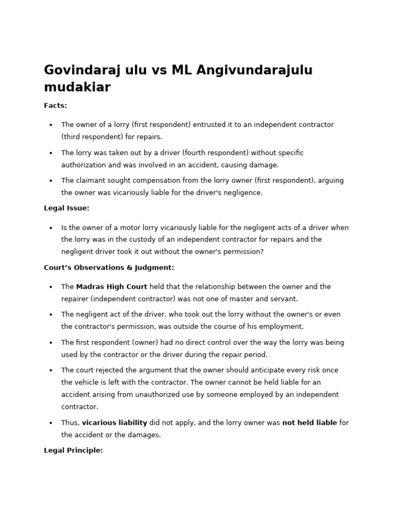 Govindaraj Ulu Vs MLAngivundarajulu Mudakiar | PDF