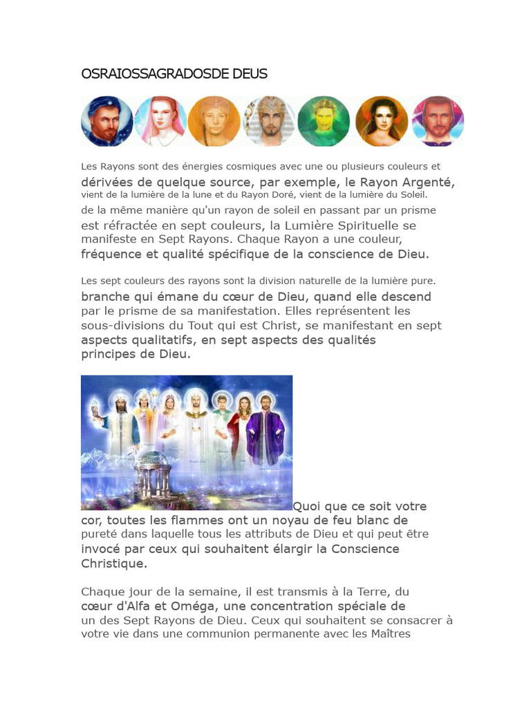 Les Sept Rayons de Dieu et leur Signification | PDF | Dieu | Vérité
