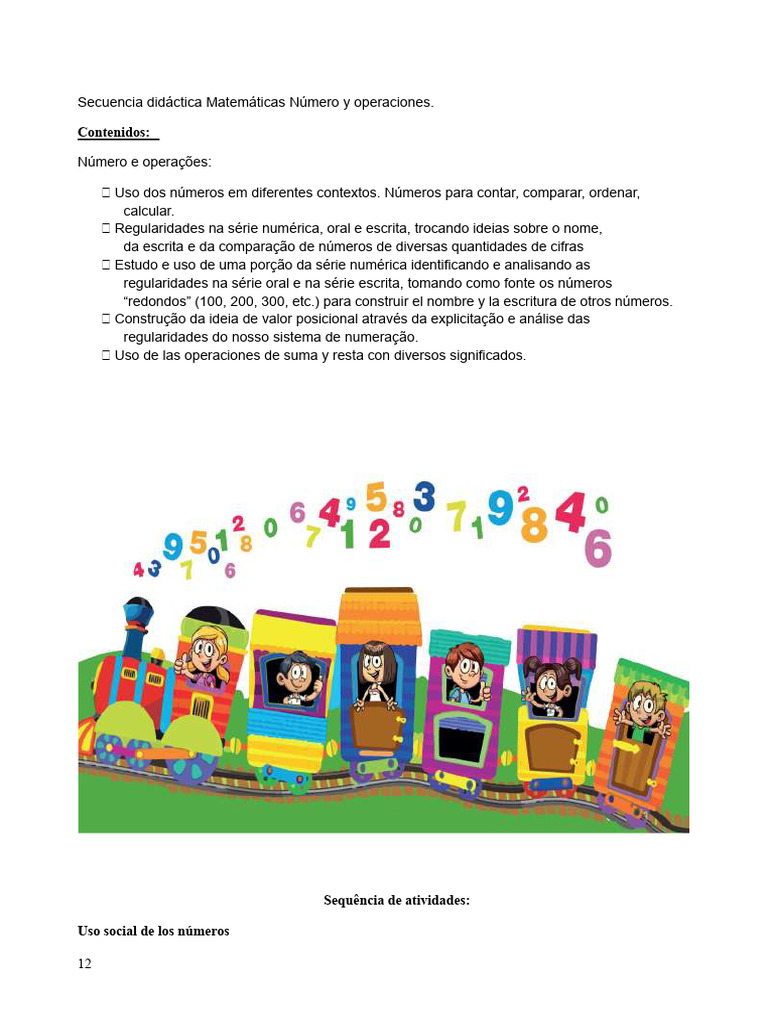 Sequência Didática: Números e Operações | PDF | Matemática | Números