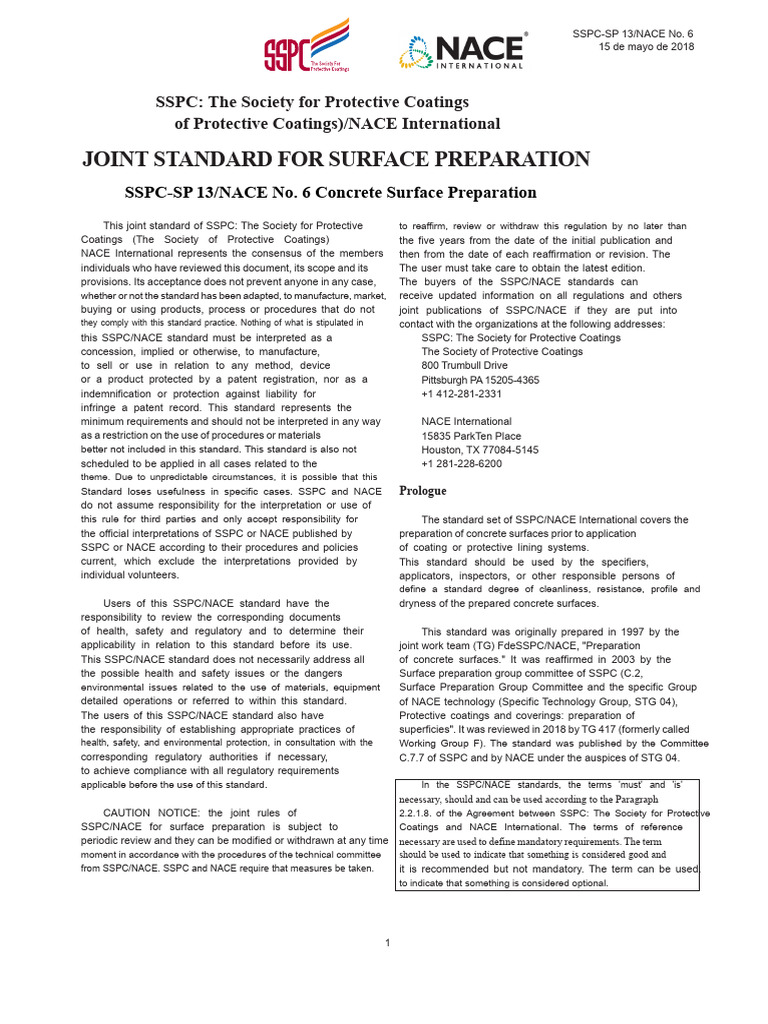 Concrete Surface Preparation Standards | PDF | Concrete | Cement