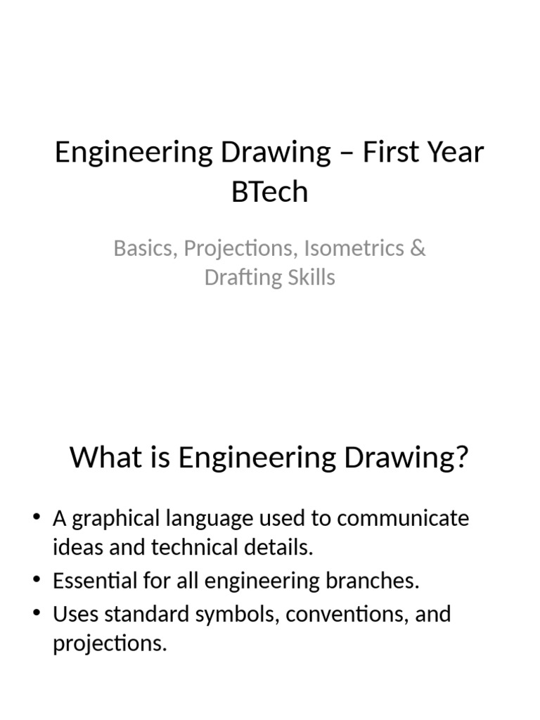 Engineering Drawing Basics for BTech Students | PDF