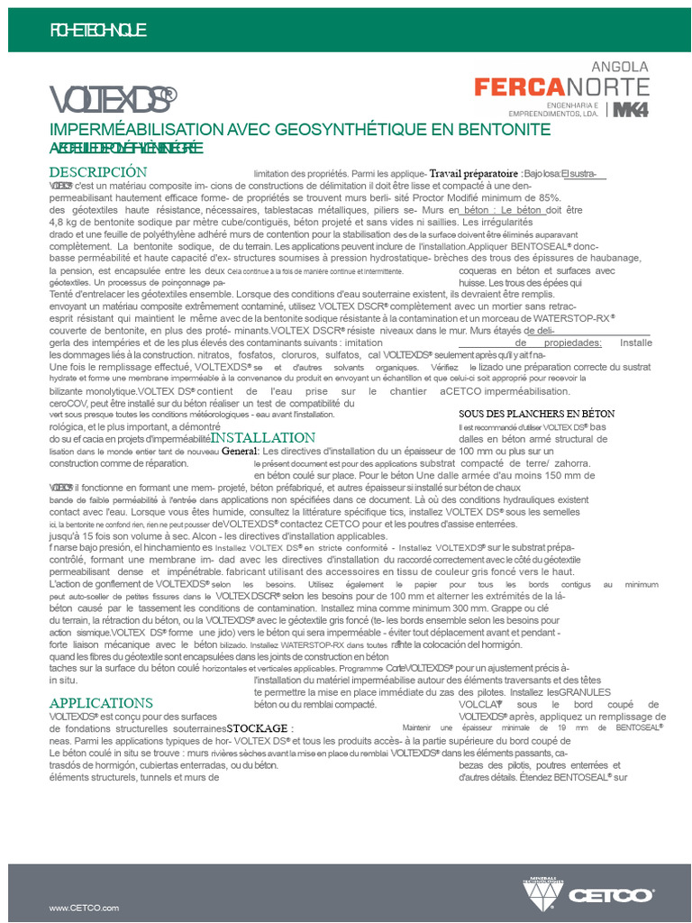 Imperméabilisation avec VOLTEXDS® | PDF | Béton | Mur