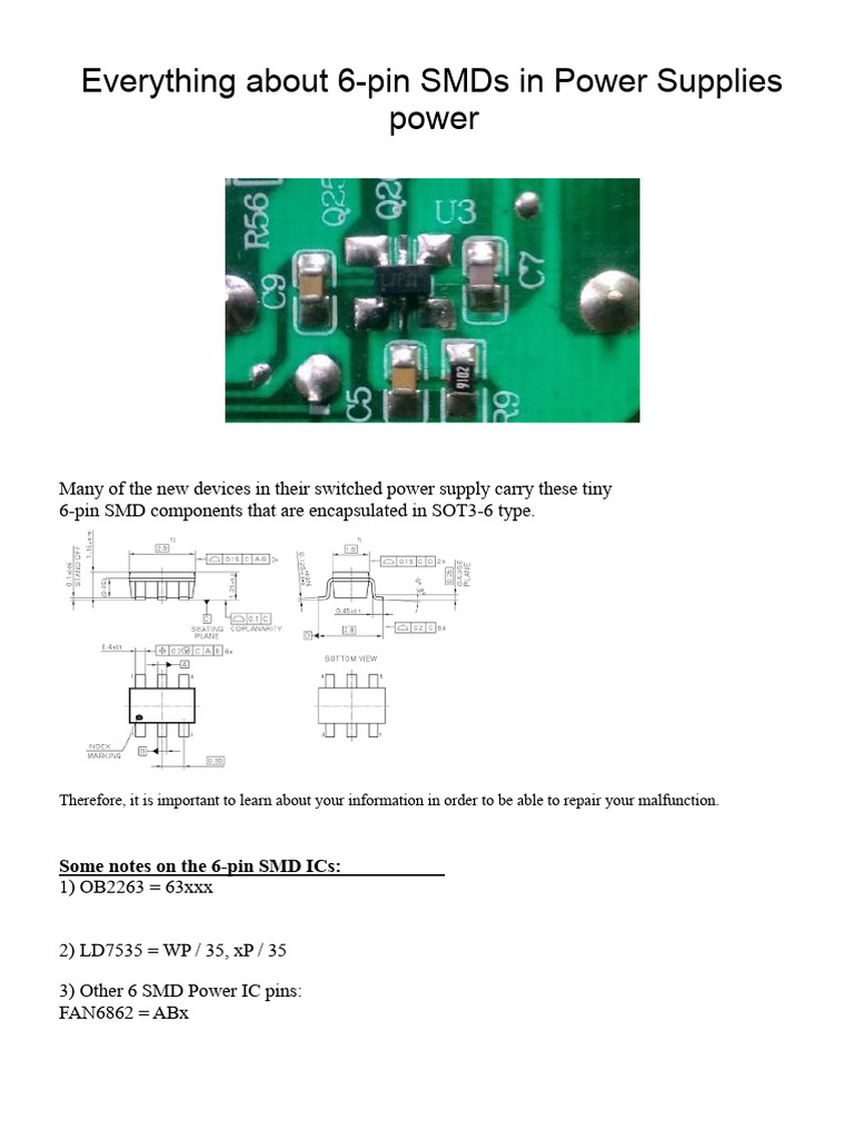 6-Pin SMD Power Supply Components | PDF | Information | Mosfet