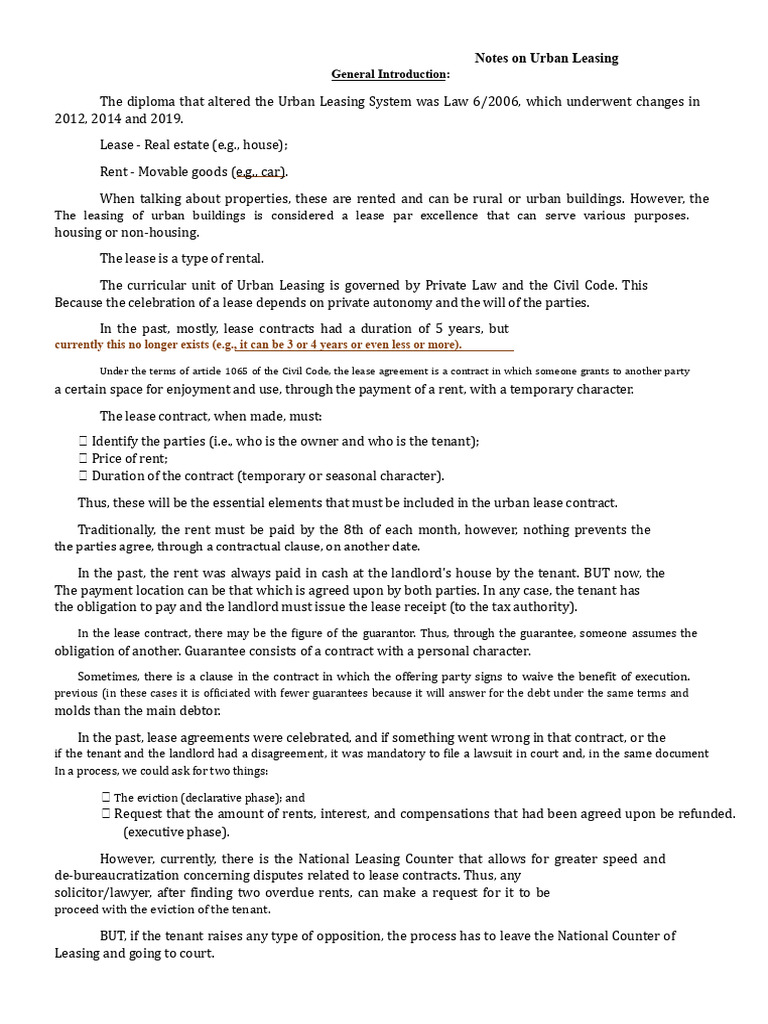 Understanding Urban Leasing Laws | PDF | Lease | Landlord