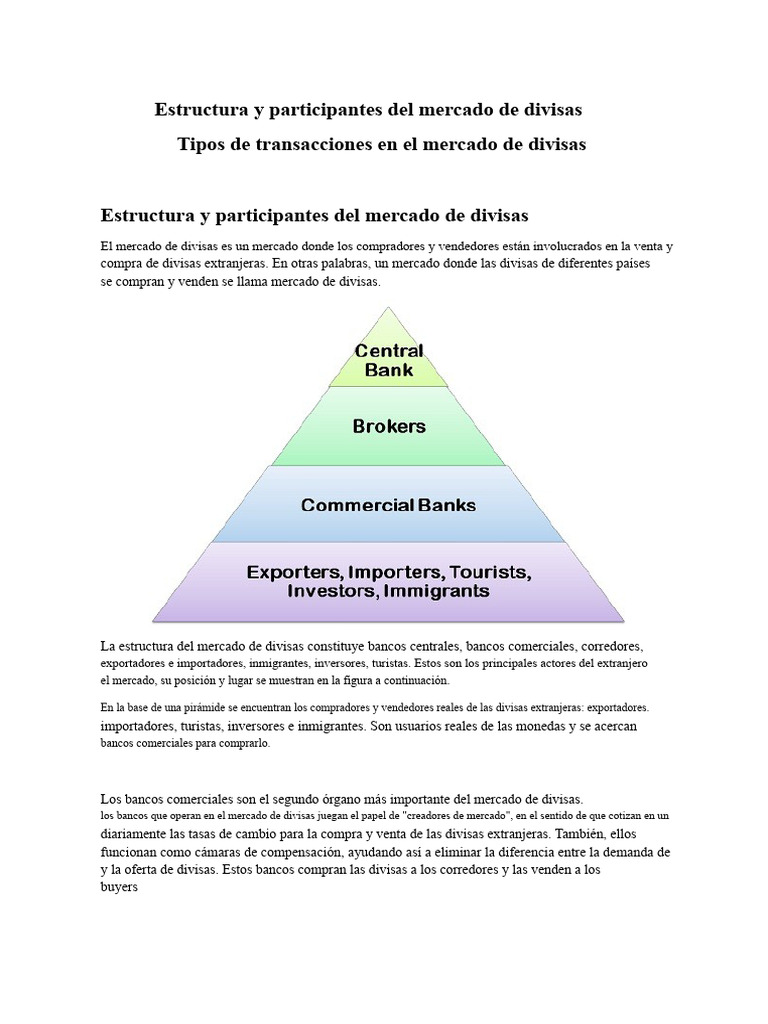 Estructura y Participantes Del Mercado de Divisas | PDF | Mercado de ...