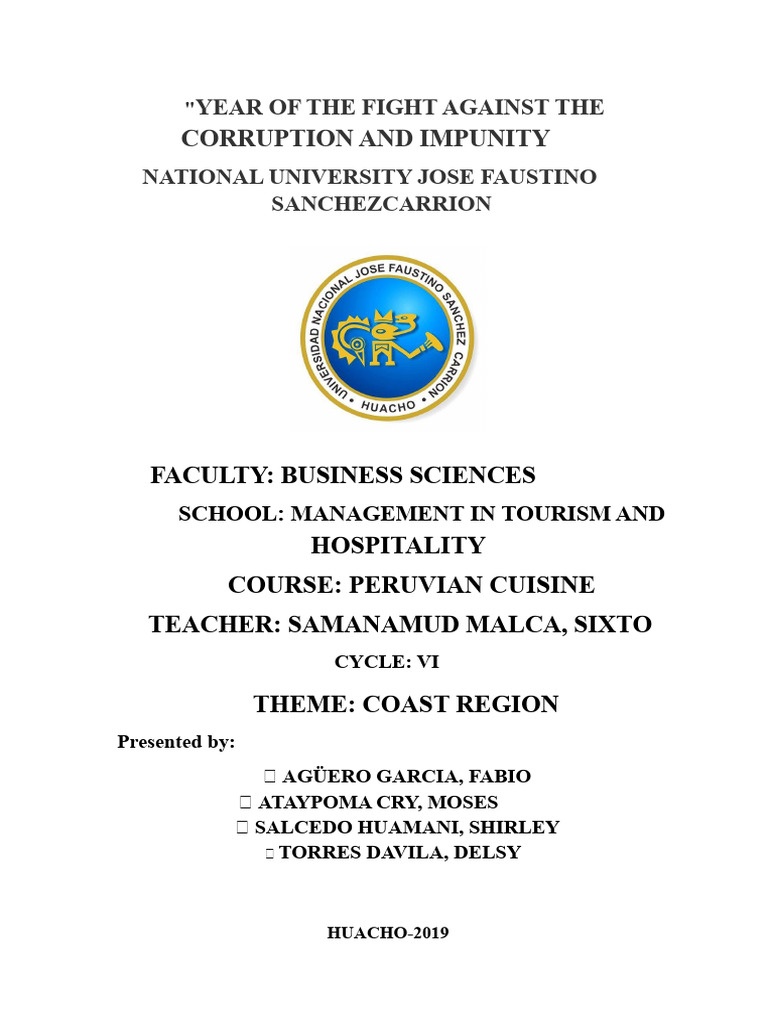 8 Main Inputs of the Peruvian Coast | PDF | Foods | Cuisine