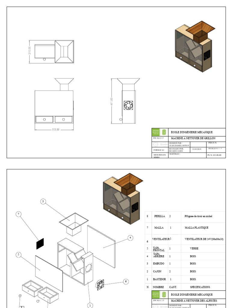 Plans de Machine à Nettoyer Grillon | PDF