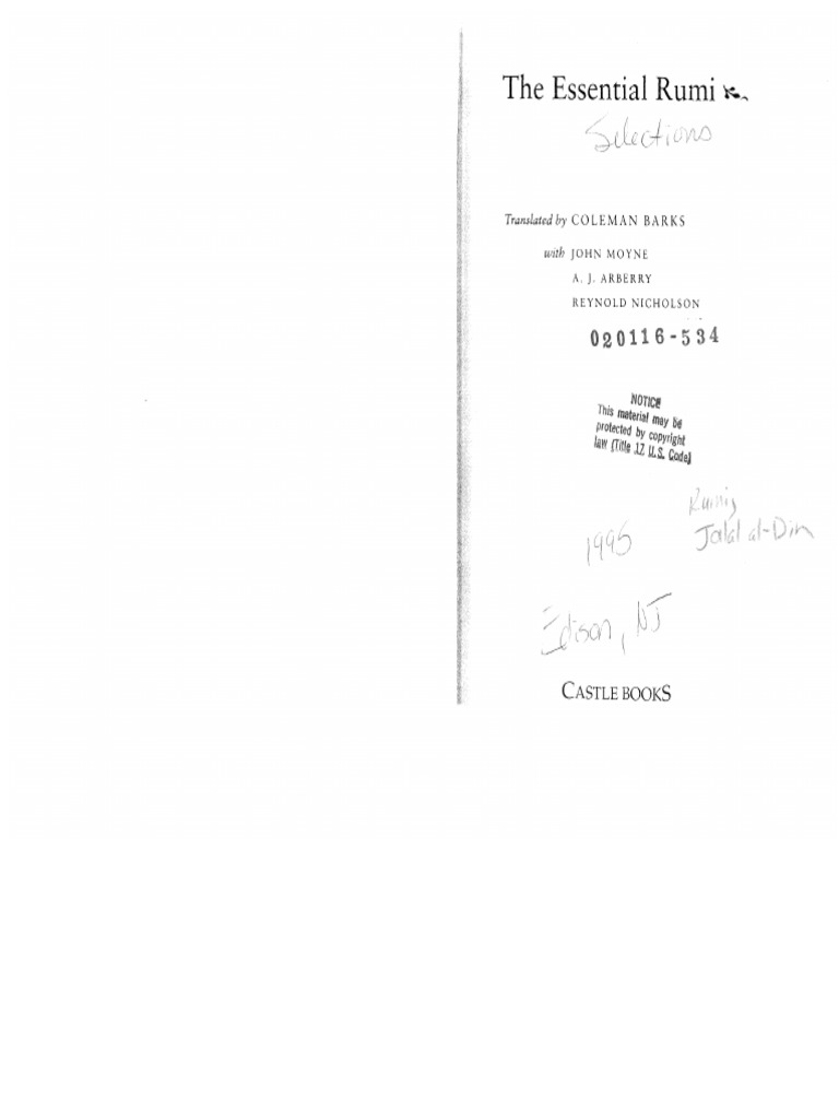 Essentiel Rumi PDF | PDF