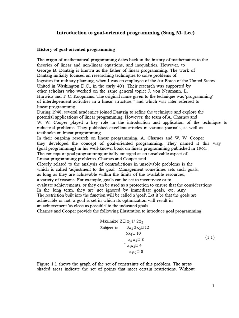 Introduction to Goal-Oriented Programming | PDF | Linear Programming ...