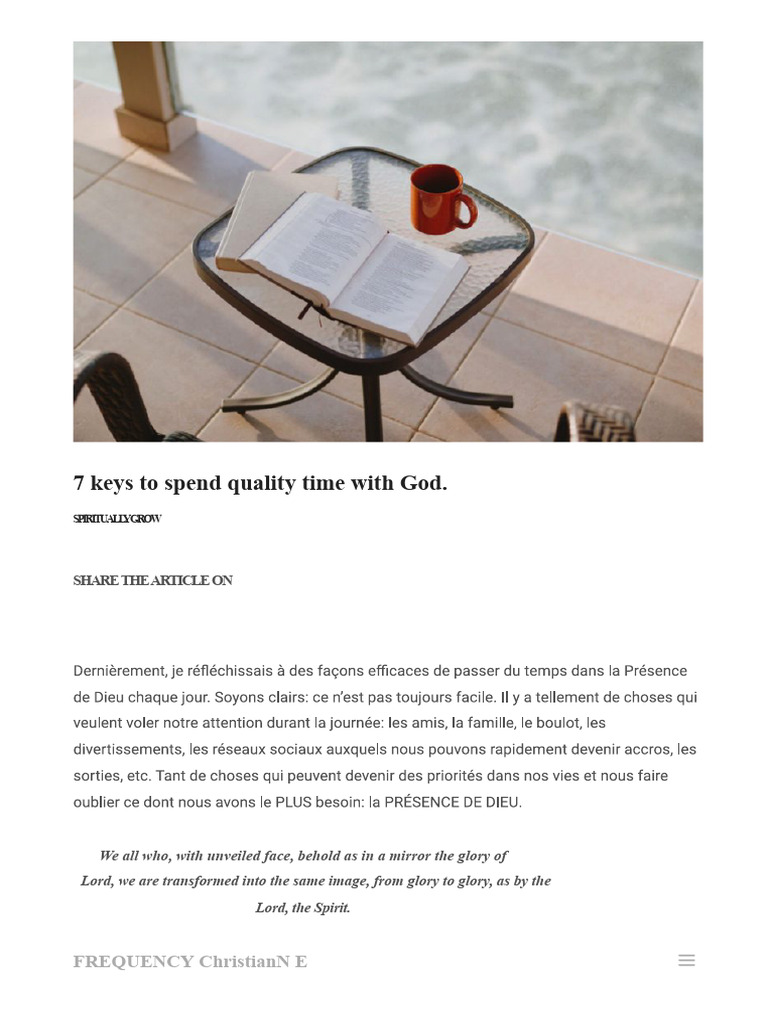 7 Keys to Quality Time with God | PDF