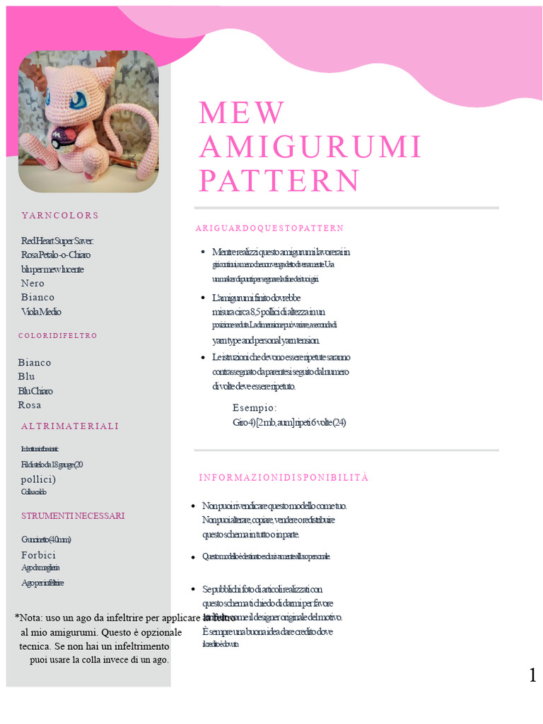 1upcrochet - Mew | PDF