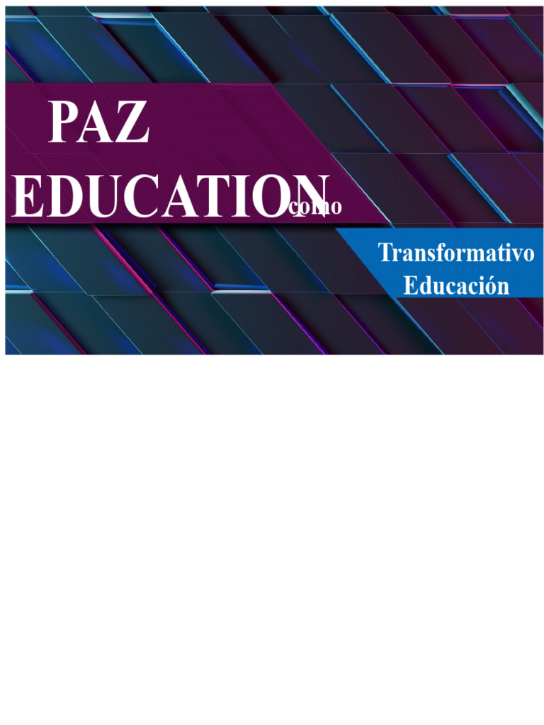 Educación para la Paz y Transformación Social | PDF | Paz | Violencia