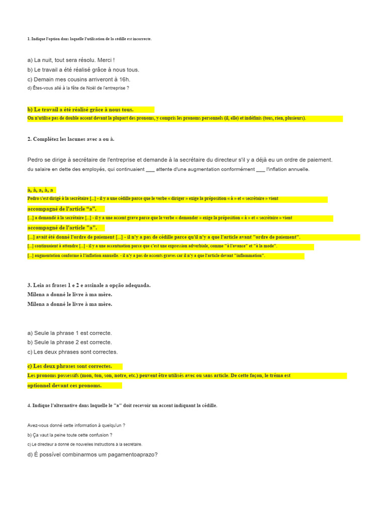 Utilisation correcte de la cédille en français | PDF | Nombre ...