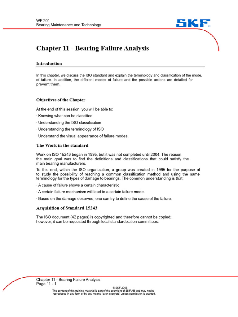 WE201 11 Failure Analysis of Bearings | PDF | Wear | Bearing (Mechanical)