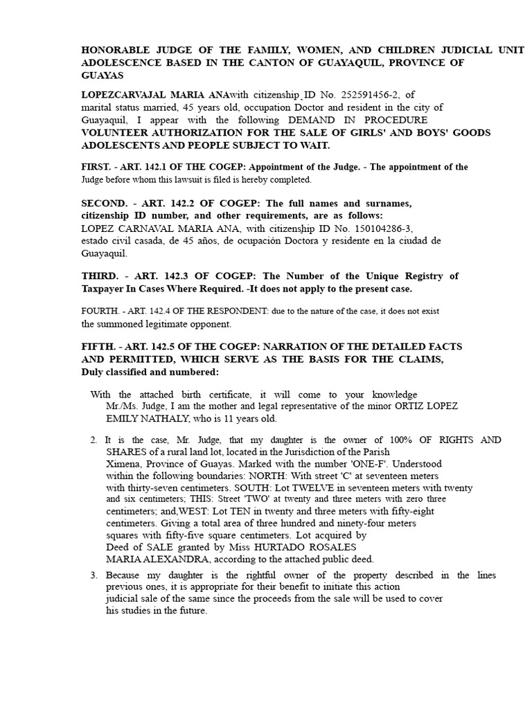 Judicial Sale Authorization for Minor's Property | PDF | Government ...
