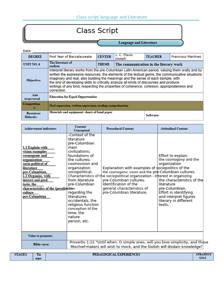 Pre-Columbian Literature Analysis Guide | PDF