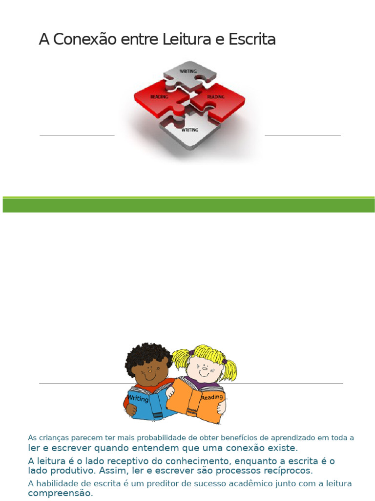 Conexão entre Leitura e Escrita na Educação | PDF | Alfabetização ...