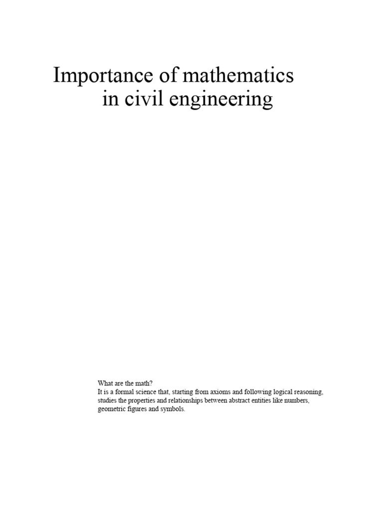 Math's Role in Civil Engineering Explained | PDF | Mathematics | Equations