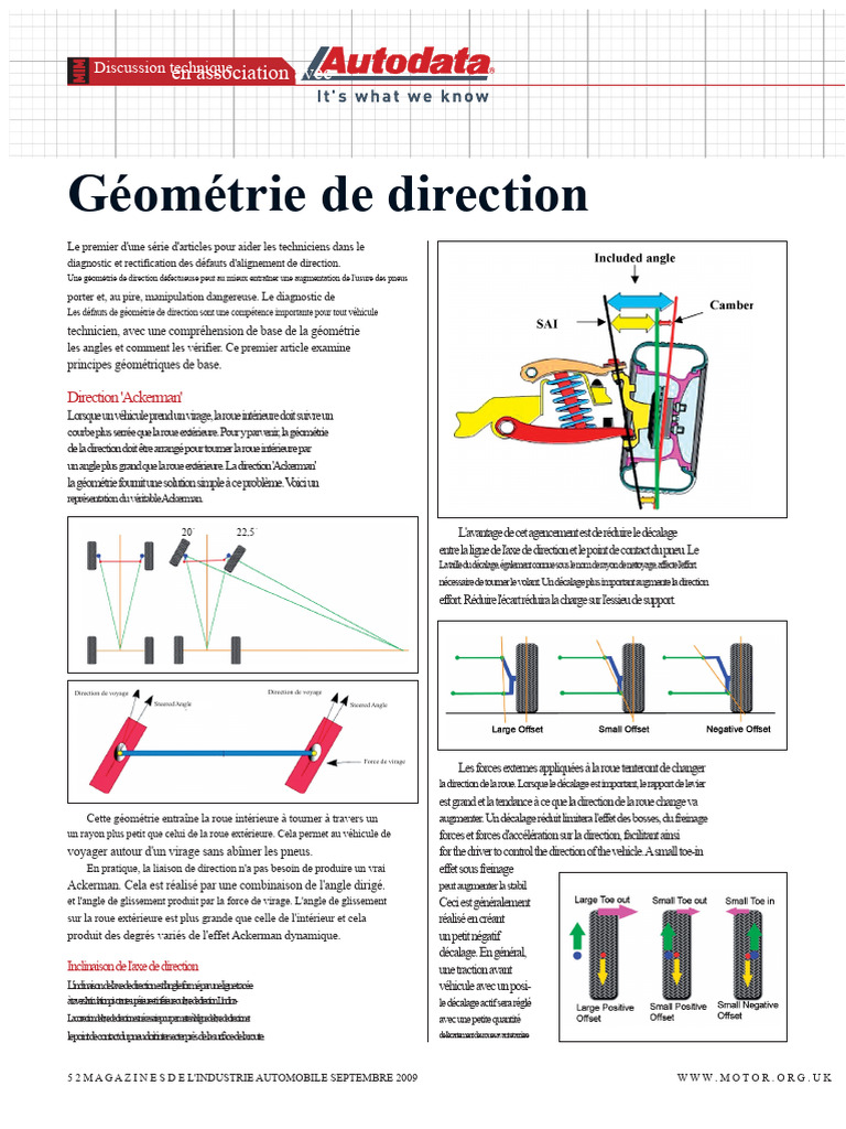 Géométrie de Direction | PDF | Pneumatique (véhicule) | Frein