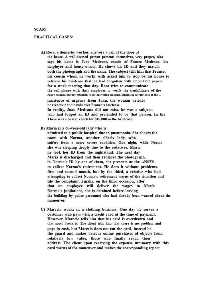 Real-Life Scam Cases Explained | PDF