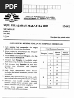 SPM 1249 2007 Sejarah k2 Berjawapan