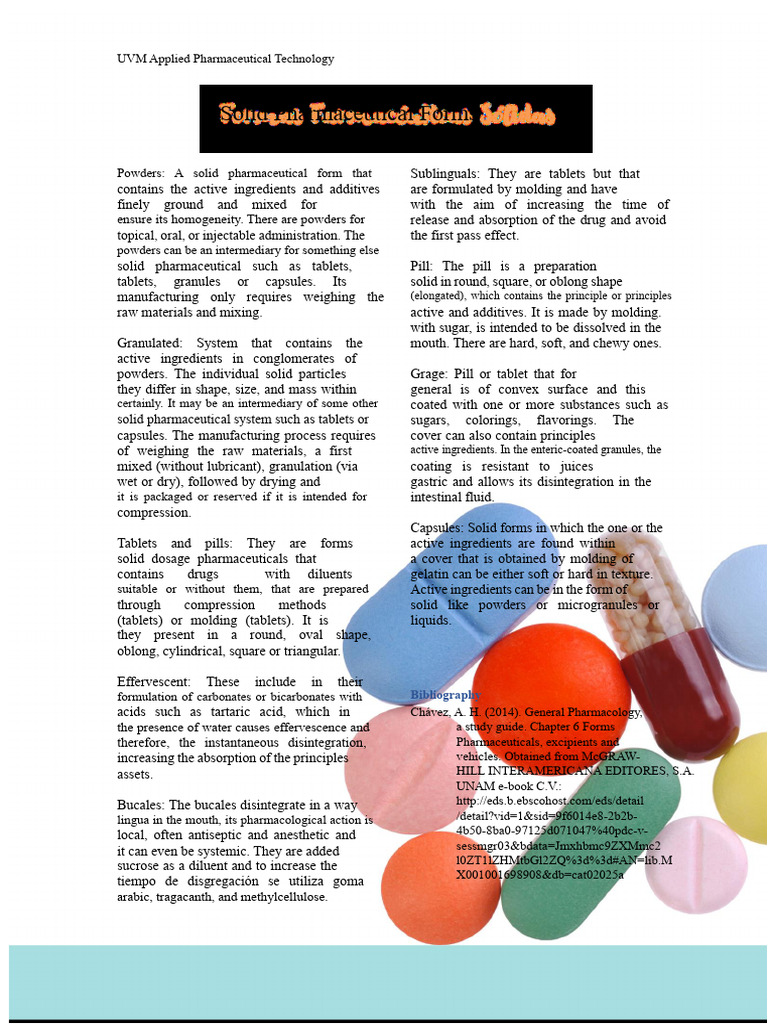 Solid Pharmaceutical Forms Overview | PDF | Tablet (Pharmacy ...