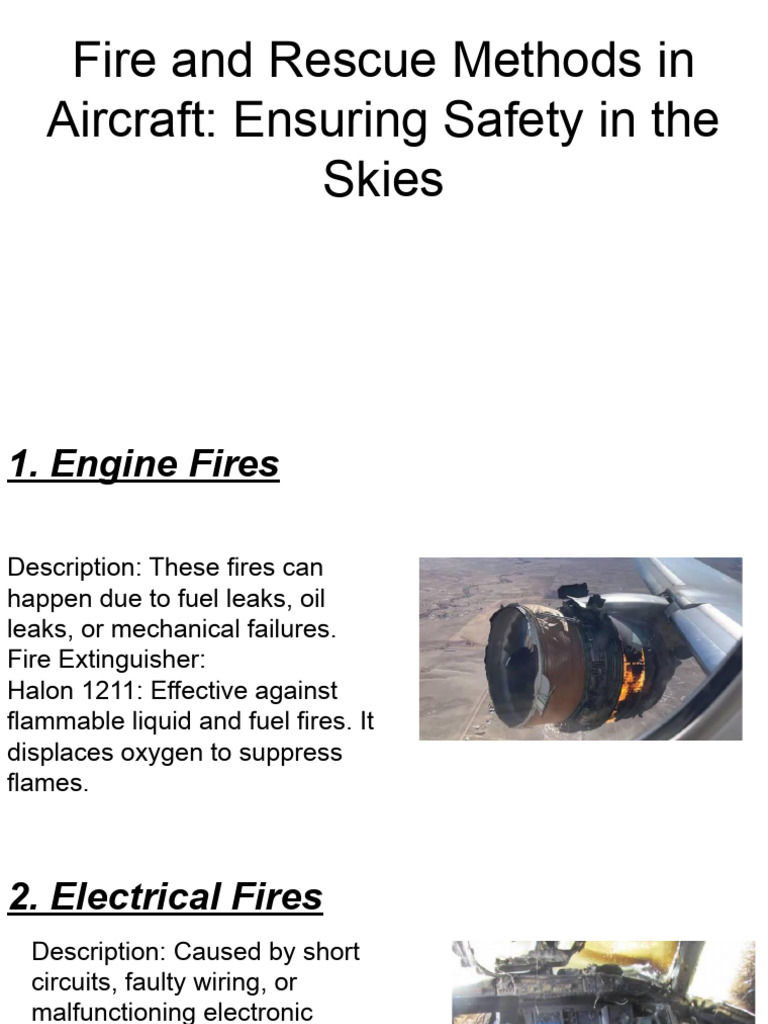 Fire and Rescue Methods in Aircraft - Ensuring Safety in The Skies | PDF