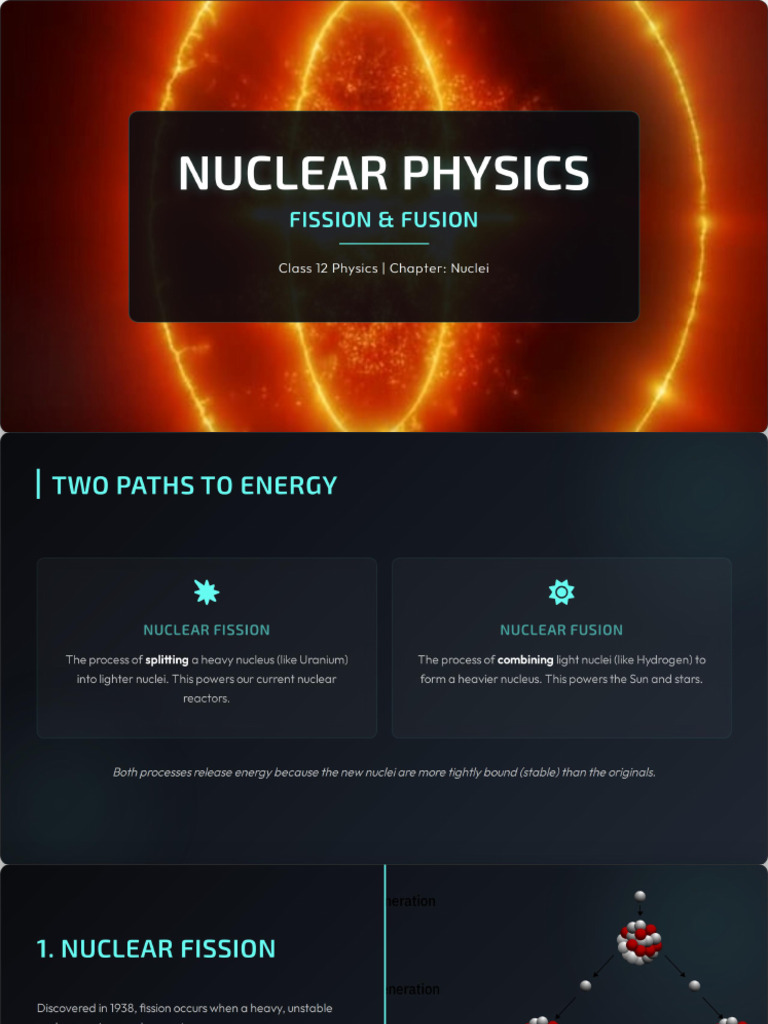 Nuclear Physics - Fission & Fusion | PDF
