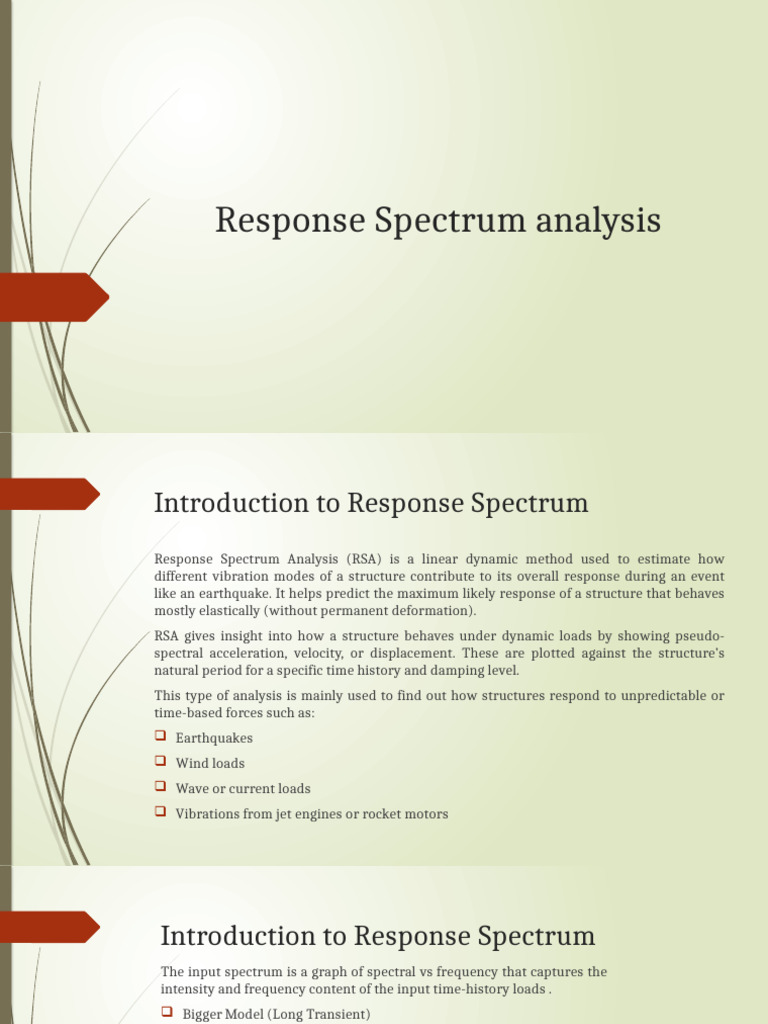Response Spectrum Analysis Overview | PDF | Normal Mode | Mechanics