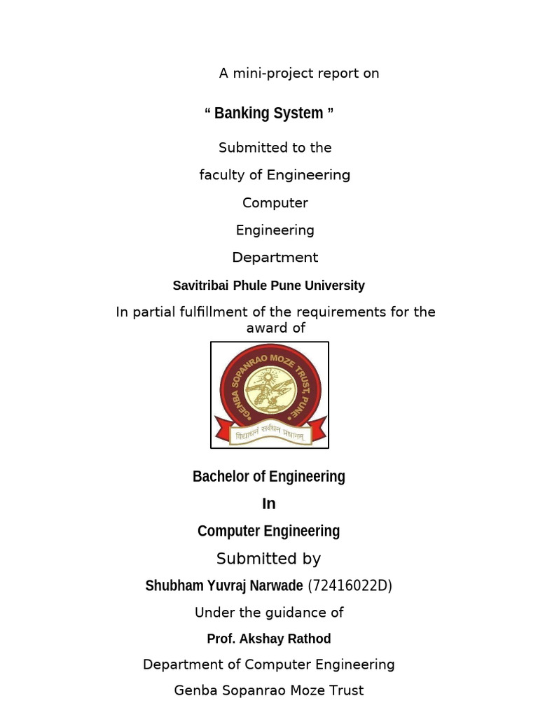 Banking Management System Project Report | PDF | Computer Security ...