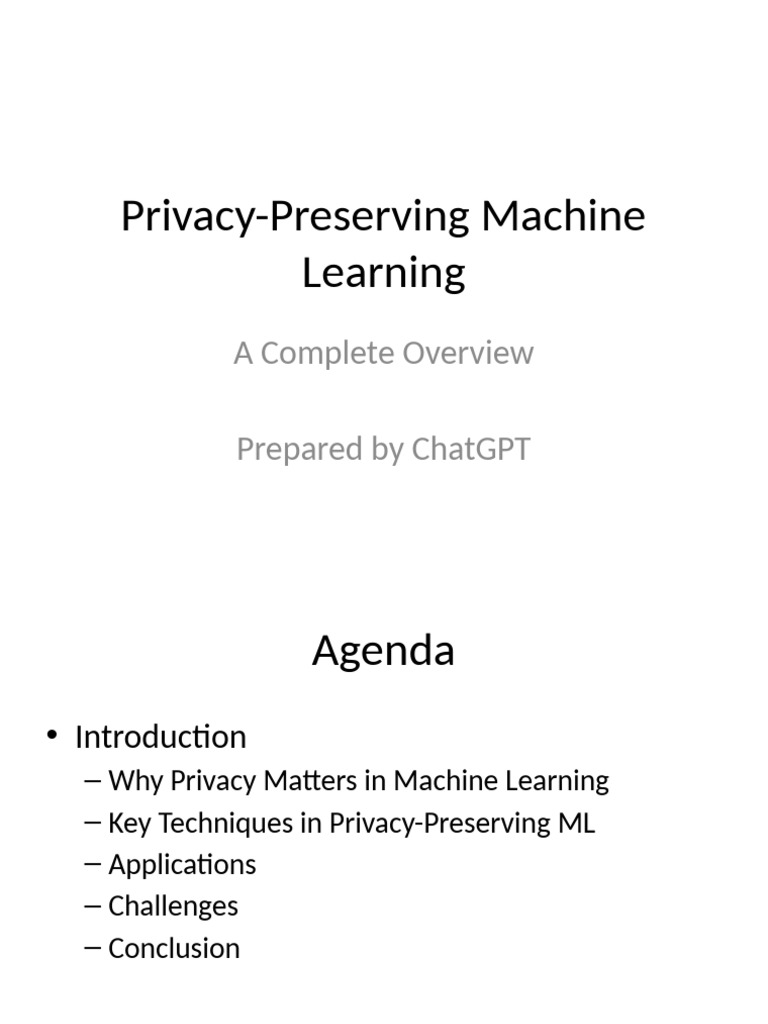 Privacy Preserving Machine Learning | PDF