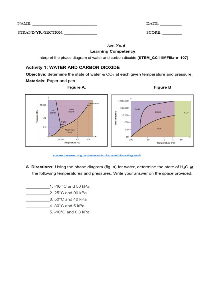Phase Diagrams of Water and CO2 Analysis | PDF | Phase (Matter) | Phase ...