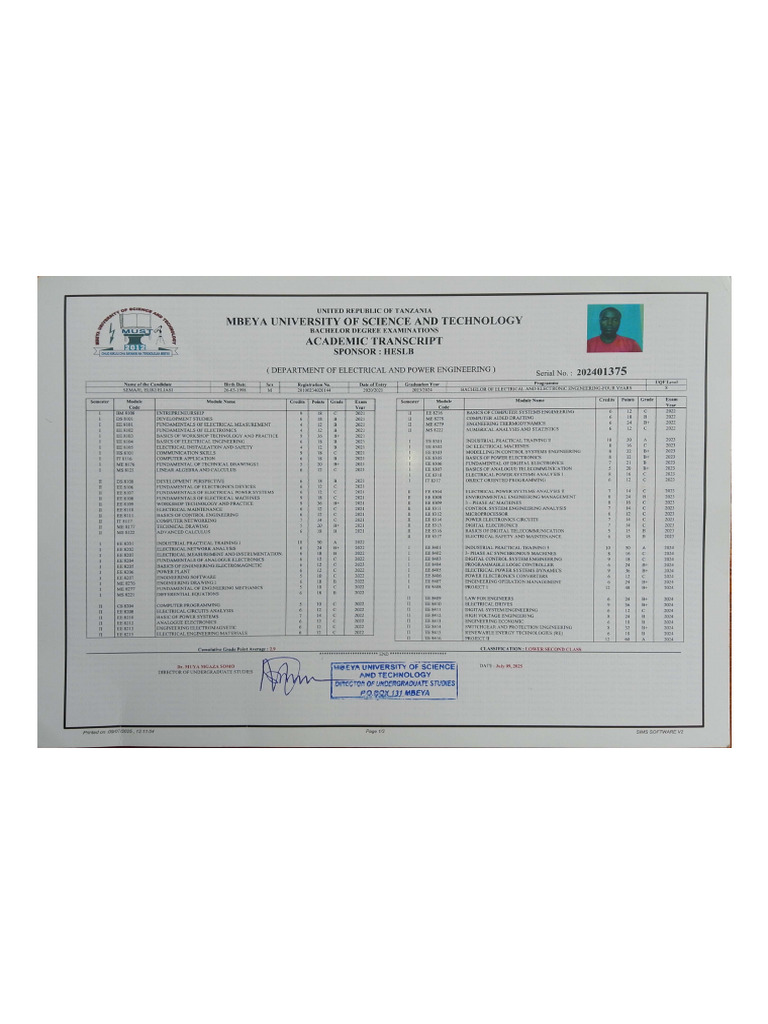 University Transcript | PDF