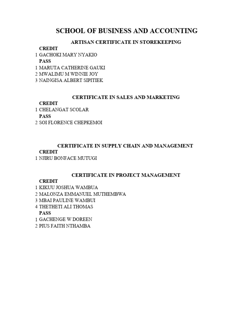 Academic Results for Various Courses | PDF