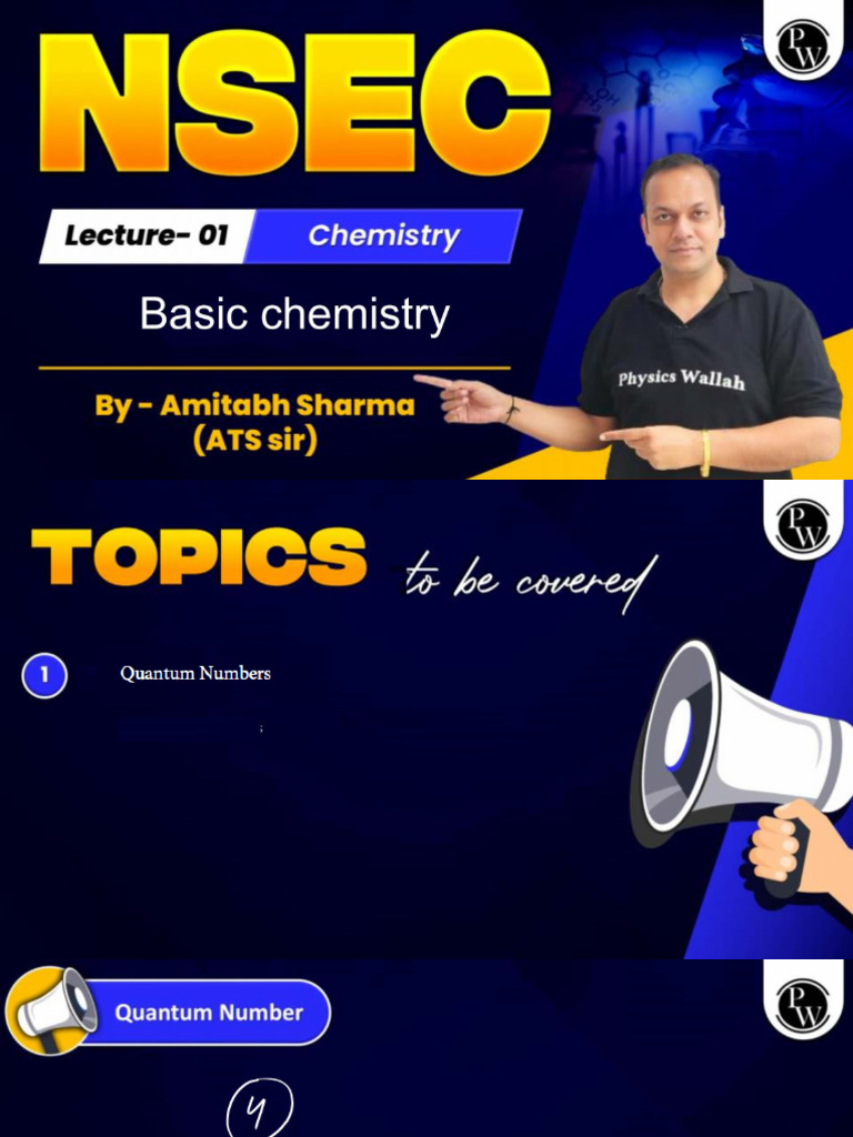 Basic Chemistry 01 - Class Notes - NSEC 2024 | PDF