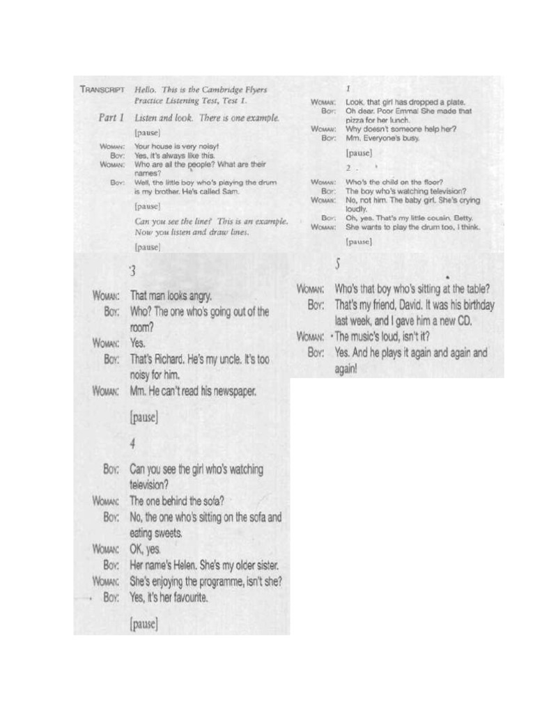 Listening Part 1 - Tape Script | PDF