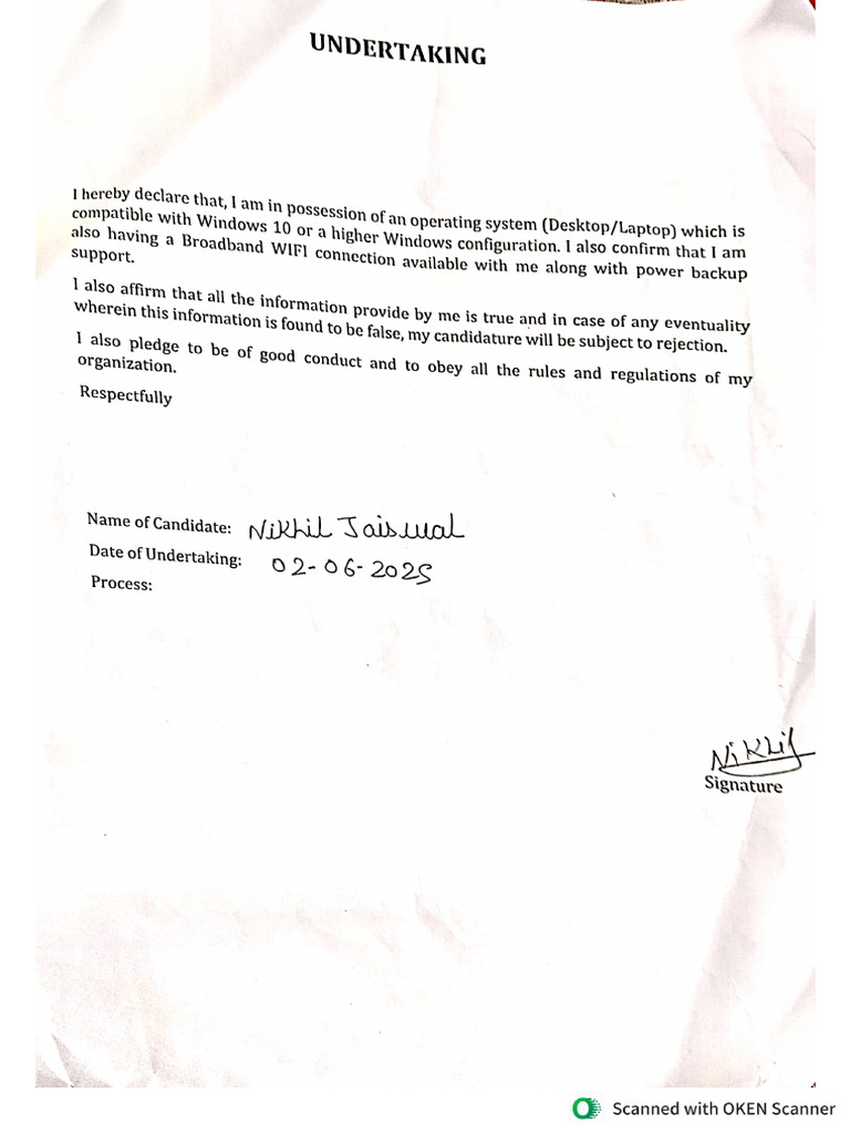 Undertaking Form Final | PDF